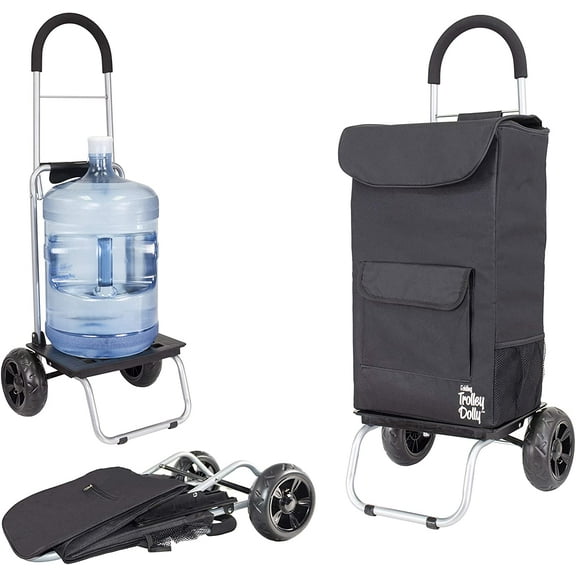 dbest products Cooler Trolley Dolly, Black Insulated cooler bag folding collapsible rolling shopping grocery tailgating bbq beer ice cart