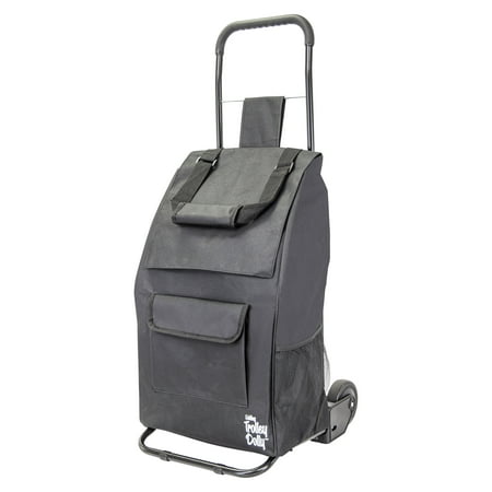 dbest products Foldable Shopping Cart with Wheels and Removable Bag, Black