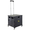 thumbnail image 1 of dbest products Quik Cart 360 Four Wheeled Rolling Crate Teacher Utility with seat Heavy Duty Collapsible Basket with Handle, Black, 1 of 6