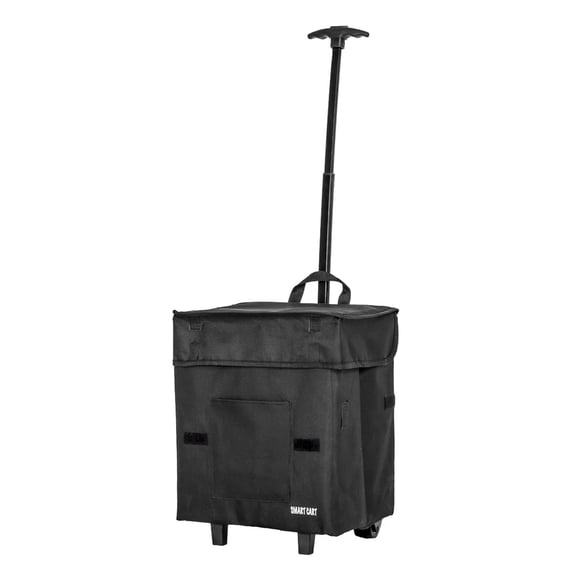 dbest products Smart Cart Collapsible Roller Utility Dolly Basket Tote, Blackout