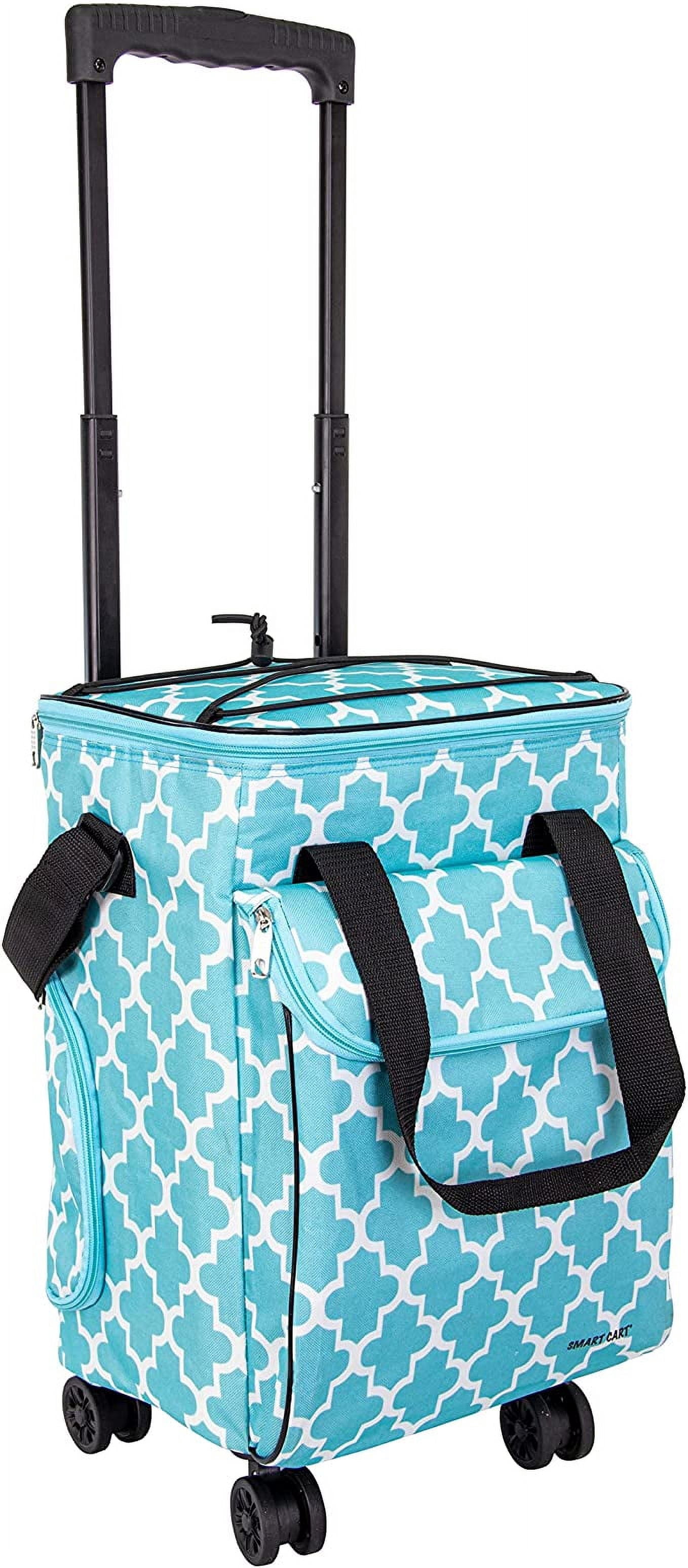 dbest products Ultra Compact Smart Cart Cooler 360, Insulated Collapsible Rolling Tailgate BBQ Beach Summer, Moroccan Tile