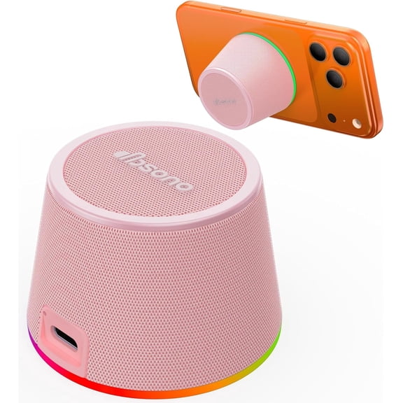 dbsono Small Portable Bluetooth Speaker - Mother's Day & Graduation Gifts, 3-in-1 Magnetic Phone Stand Speaker with Color Changing Lights, Waterproof Cool Gadgets &Travel Essentials for Women Girls