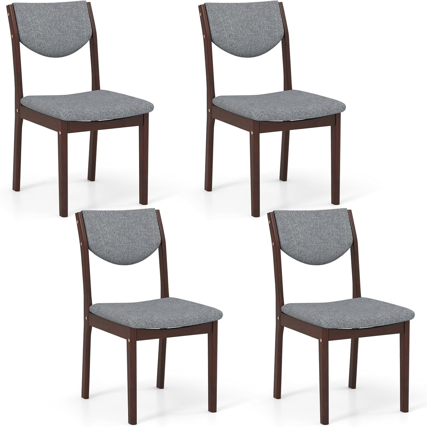 dbuibni Wooden Dining Chairs Upholstered Chairs with Faux Leather