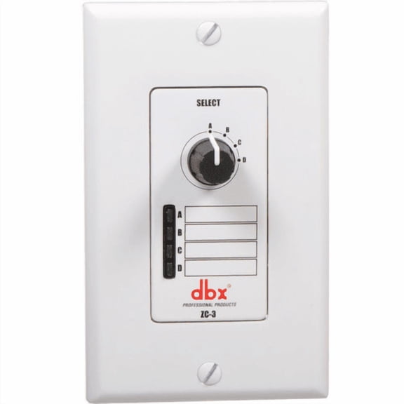 dbx ZC-3 Wall-Mounted Zone Controller, Program and Source Selector