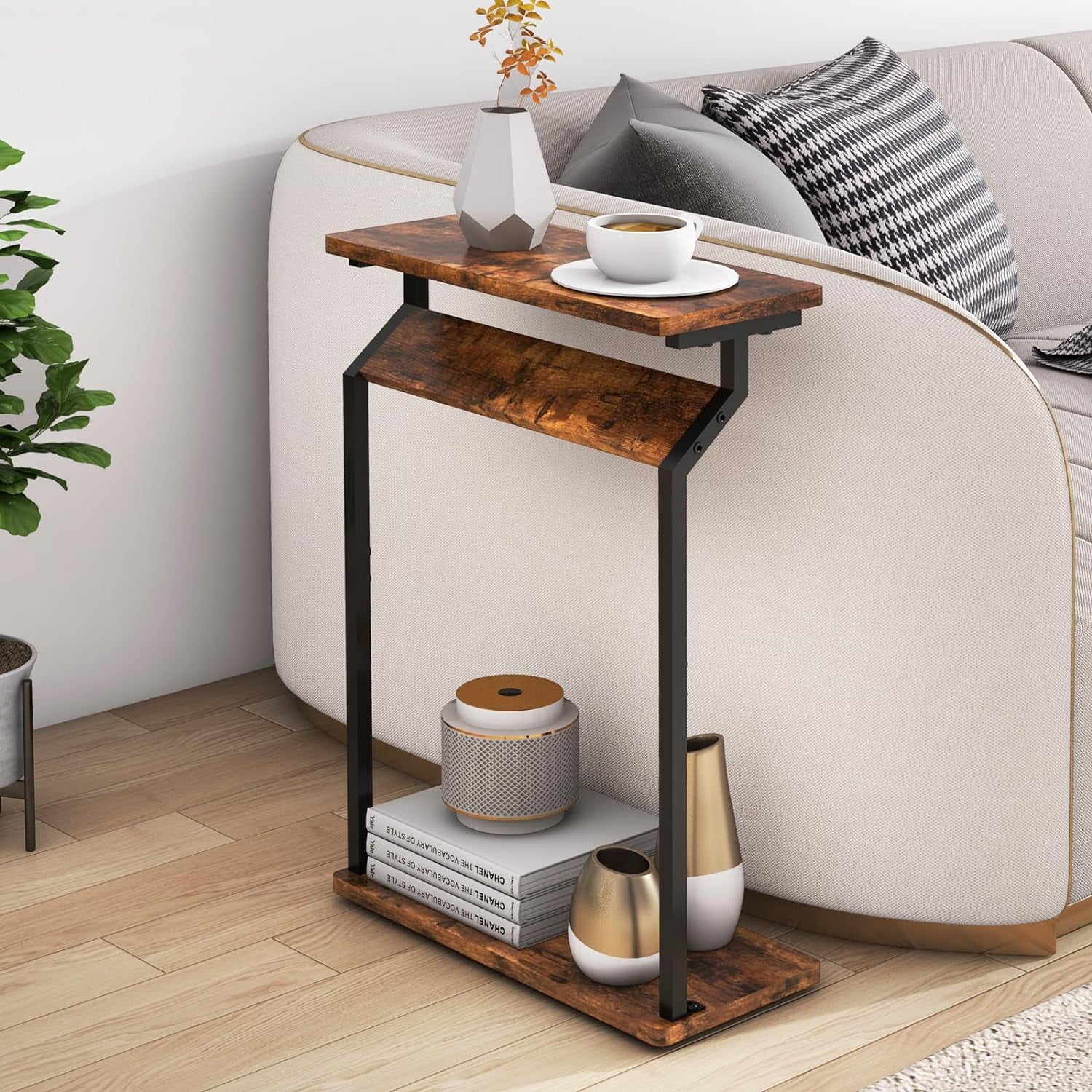 dbyuinbi Narrow Side Table for Small Spaces End Table for Couch Slim ...