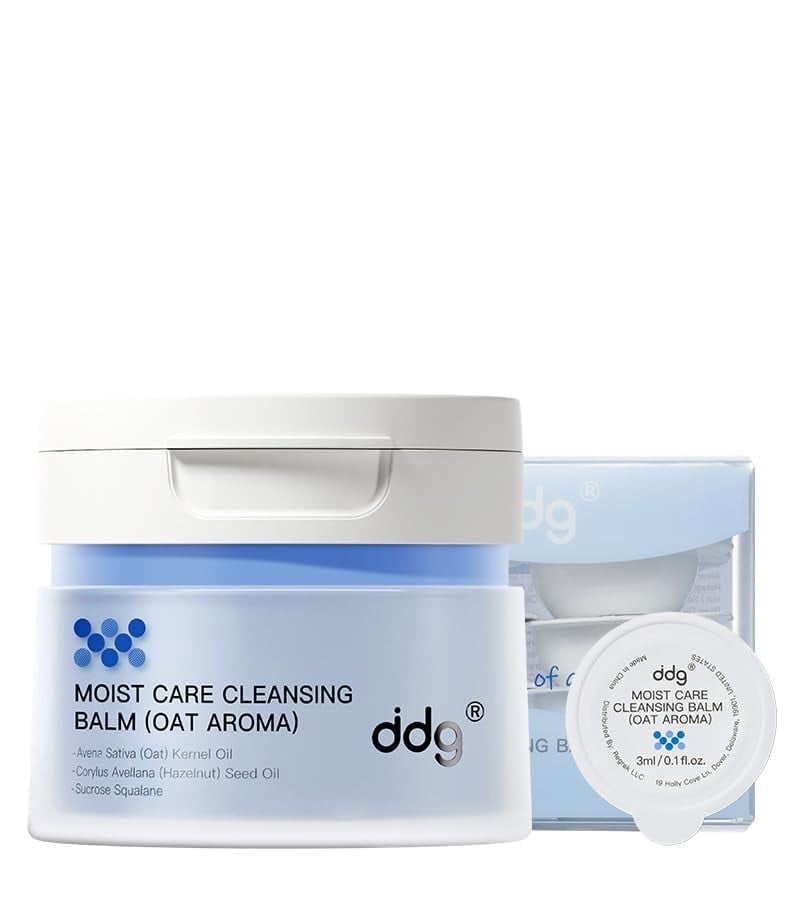 ddg Cleansing Balm Set,Makeup Remover Balm for Sensitive Skin,Facial Cleanser for Heavy Makeup Removal,with Natural Plant Oils,Nourish & Hydrate（100ml&3ml*10)）