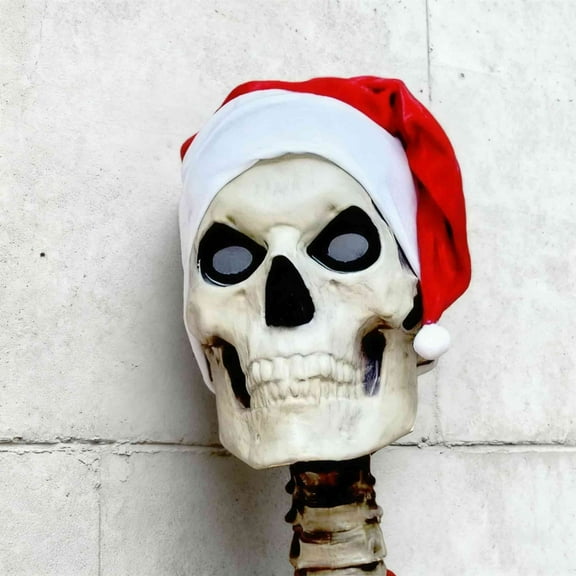 ddioayh 12FT Giant Skeleton Christmas Outfit Set (Santa Hat+Scarf)