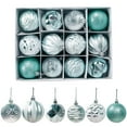 thumbnail image 1 of ddioayh 12PCS Blue Glitter Christmas Ball Ornaments, 2.36-Inch Shiny Hanging Decorations for Xmas Tree, Holiday Party Decoration Supplies, 1 of 2