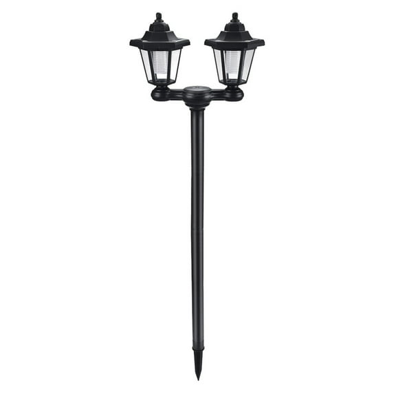 ddioayh 1PCS Solar-Powered Dual Head Hexagonal Ground Spike Lights, Auto On/Off Outdoor Lighting with 6 LED, Waterproof IP65 Garden Yard Pathway Decoration for Patio Lawn