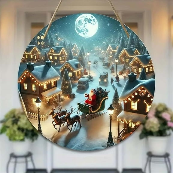 ddioayh 2D Acrylic Christmas Hanging Ornament Decor 20cm Holiday Home Decoration Wall Sign Crystal Art Suncatcher For Farmhouse Xmas Tree Decorations