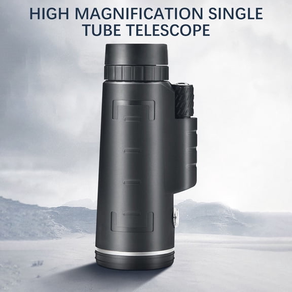 ddioayh 40X60 High-Power Night Vision Telescope with Built-In Compass & Phone Adapter, 12x50 HD Monocular for Outdoor Observation Hunting Travel