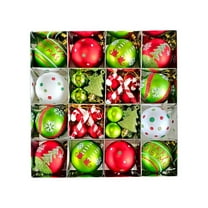 ddioayh 46Pcs Christmas Tree Decorations with Alien Painted Designs, 6cm Festive Ornament Balls for Holiday Decor, Durable Crafts for Xmas Gifts & Tree Pendants