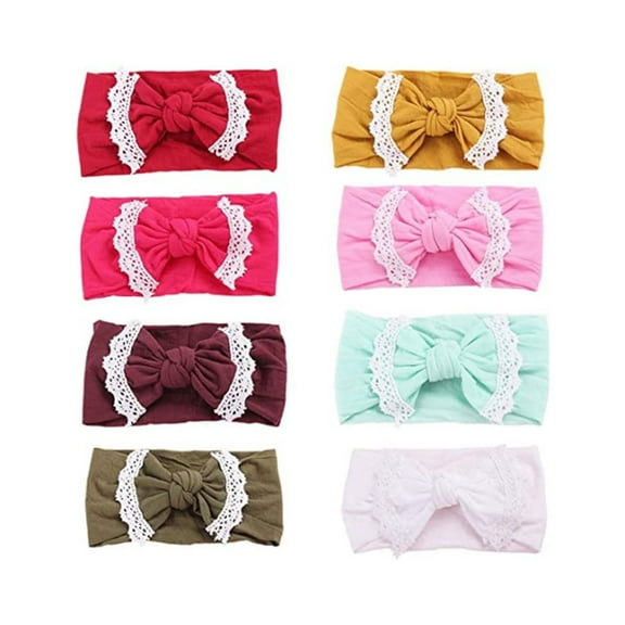 ddioayh 8PCS Butterfly Hair Bows for Girls Soft Nylon Hair Ties Set with 8 Different Colors for Daily Use and Special Occasions