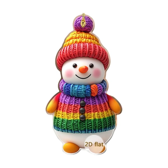 ddioayh Acrylic Car Rearview Mirror Pendant with Festive Snowman Scarf Design - Christmas Holiday Vehicle Ornament for Auto Decor (Color A/B/C)