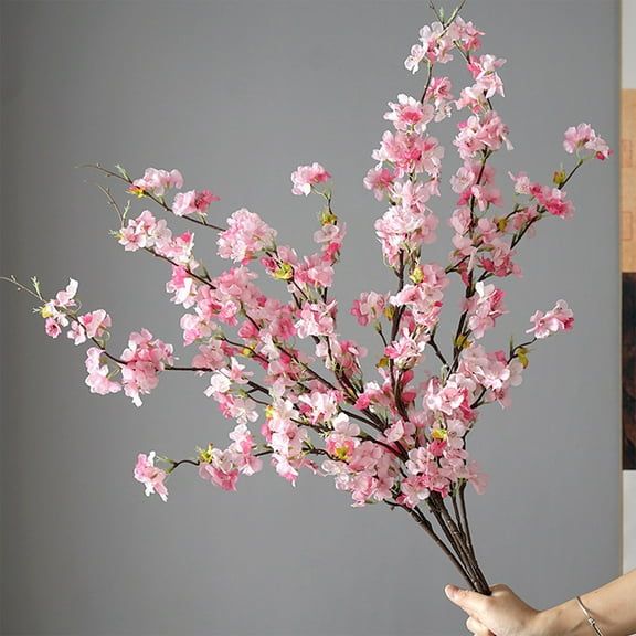 ddioayh Artificial Cherry Blossom Branches Realistic Multi-Branch Floral Arrangements for Home/Office/Wedding Decor, 52x13cm Pink Fake Flowers
