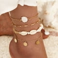 thumbnail image 1 of ddioayh Bohemian Multi-Layer Adjustable Shell Anklet for Women, Eco-Friendly Beach Ankle Bracelet with Natural Beads for Summer Vacations and Music Festivals, 1 of 5
