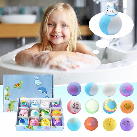 ddioayh Boys&Girls Bath Bombs with Hidden Toys Natural Ingredients Fizzing Action Collectible Sea Animals Set for Boys&Girls Bath Time Fun