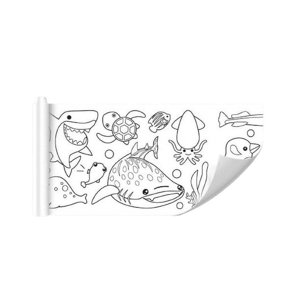 ddioayh Boys&Girlss Drawing Roll Reusable Wall Sticker for No Mess Painting with Easy Cut Segments Numbered Design for Beginners Educational Art Activity