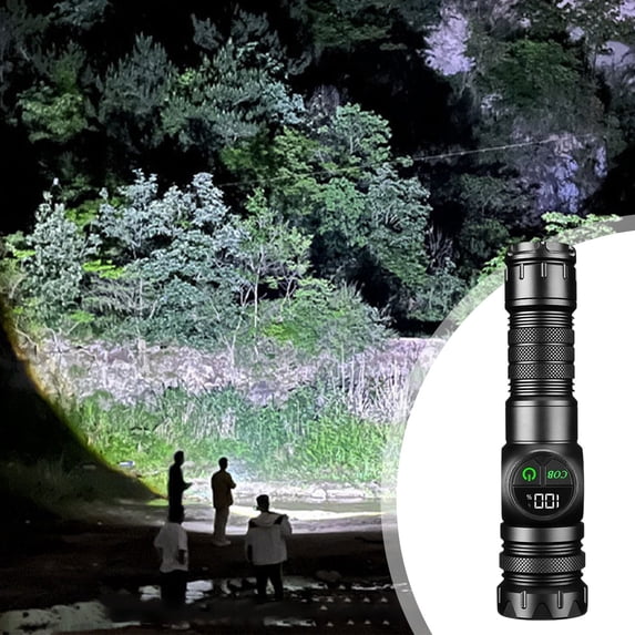 ddioayh Bright LED Tactical Flashlight with Side Light, Zoomable Rechargeable Waterproof Flashlight - 5 Modes, Magnetic Tail for Outdoor Camping Hiking Emergency