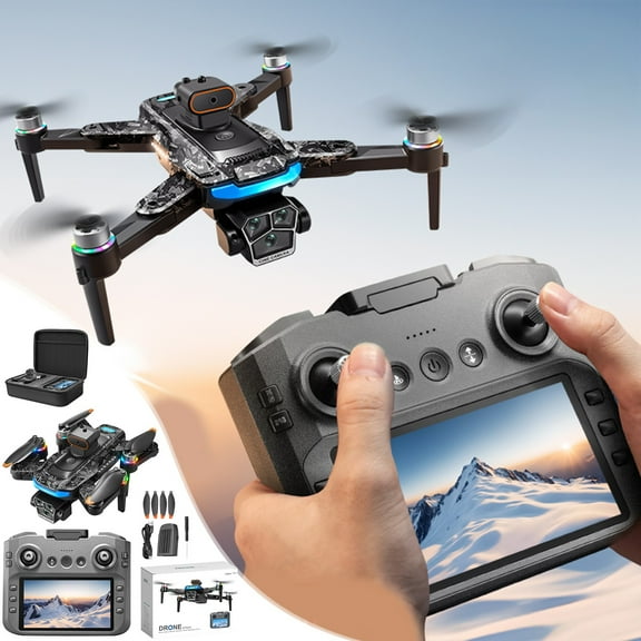 ddioayh Brushless Drones With 4.5-Inch Screen Remote Control, 1080P FPV Camera, Altitude Hold & Obstacle Avoidance for Adults and Kids, Foldable RC Quadcopter With 2 Batteries, Gift Ready