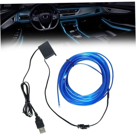 ddioayh Car LED Strip Lights Quiet USB Driver Flexible Neon Ambient Lighting 1M Customizable Car Interior Lights Safe Cool Blue