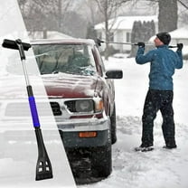 ddioayh Car Snow Brush 3-in-1 Expandable Retractable Snow Shovel Ice Scraper with Rotating Brush Head Adjustable Length Tool for Vehicle Winter Snow Removal
