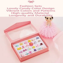 ddioayh Children's Jewelry Rings 24 Pieces with Unique Non-Duplicate Designs, Adjustable for Little Fingers, Durable Alloy Construction, in Gift Box for Birthday Parties and Pretend Play