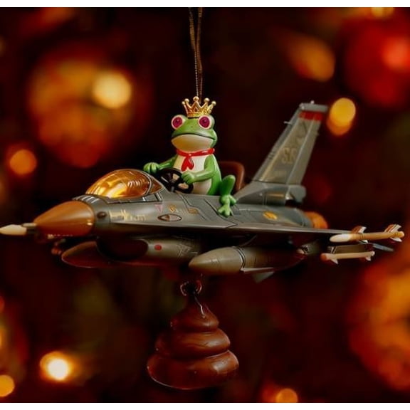 ddioayh Christmas Acrylic Frog Ornament Pendant for Tree Decorations, 8x8x2cm Lightweight Durable with Hanging Loop, Festive Gift Topper