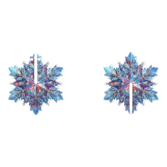 ddioayh Christmas Acrylic Snowflake Ornament 2D Flat Hanging Decoration 2-Piece Assembly for Tree Festive Home Decor