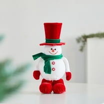 ddioayh Christmas Desktop Decoration Velvet Red Hat Snowman Figurine for Festive Party Decor, 11.6x4.7x4.3in Durable Ornament, Tabletop Display Vintage Modern Seasonal Arrangement