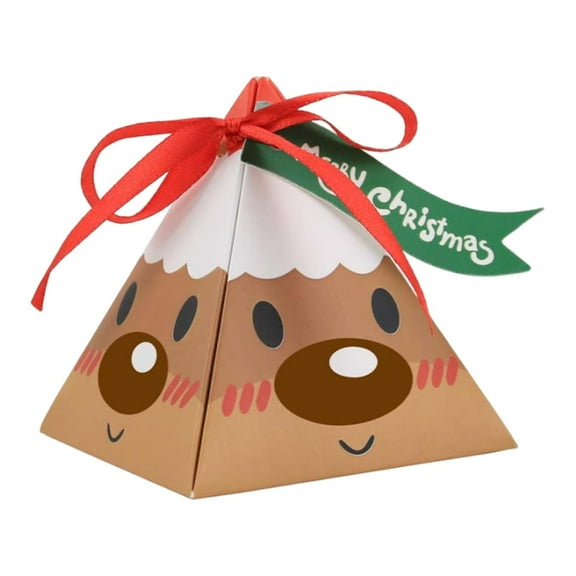 ddioayh Christmas Gift Box Triangles Candy Paper Box - 50 Pcs Premium Holiday Packaging with Santa Claus Design for Treats & Chocolates