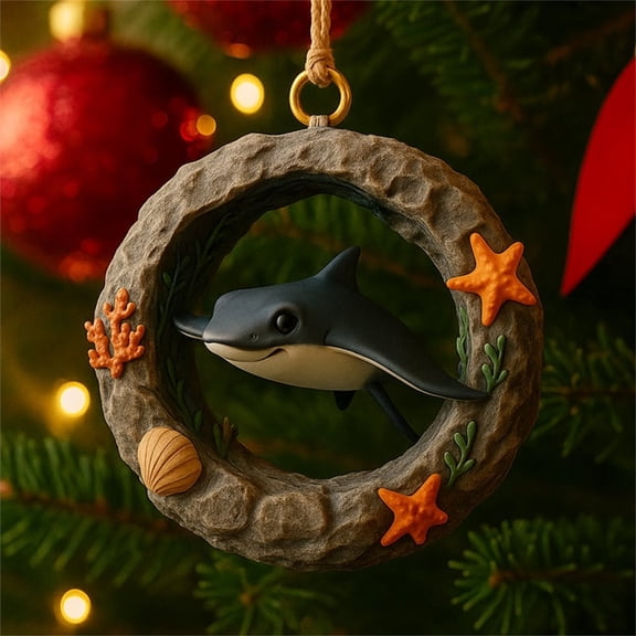 ddioayh Christmas Ornament Marine Animal-Themed Durable Holiday Decor for Tree Wreath Home, Unique Gift for Kids Sea Lovers Festive Decoration