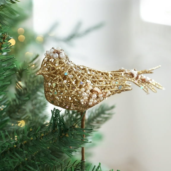 ddioayh Christmas Ornament Realistic Birds Clip-On Branch Decoration Powder-Dusted Openwork Design for Christmas Tree Home and Garden Decor