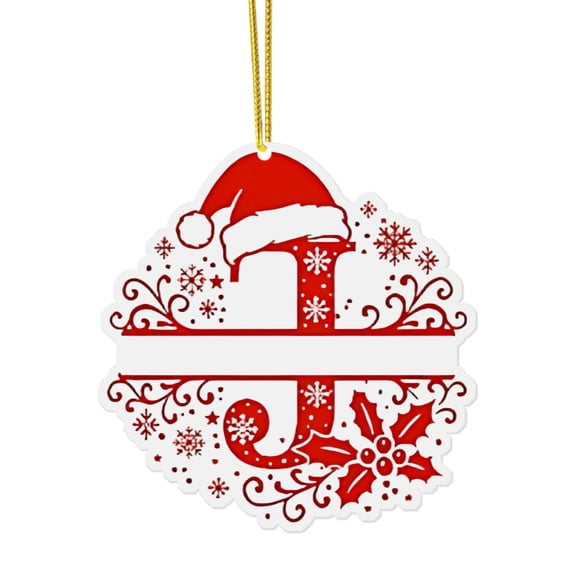 ddioayh Christmas Ornaments 26 Letters Acrylic Decorative Pendants with Santa Hat for Christmas Tree DIY Crafts Home Decor Hanging Decorations