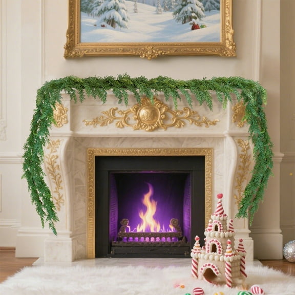 ddioayh Christmas Pine and Cedar Cane Decorations Artificial Green Plants for Holiday Home Decor, Flexible 150cm Table Centerpiece with Festive Styling