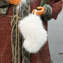 ddioayh Christmas Stocking, Solid-Color Long Fleece Material, Dual-Size Decorative Gift & Candy Bag