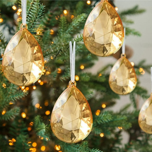 ddioayh Christmas Tree Ornaments Durable Gemstone Pendants with Hanging Loop, 12x8x3cm Lightweight Decor for Holiday/Party/Wedding