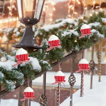 ddioayh Christmas Tree Pendant Hollowed-Out Durable Red Ornament with Wind Chime Effect, 45x20x5.5cm Lightweight Decoration for Windows and Shopping Centers