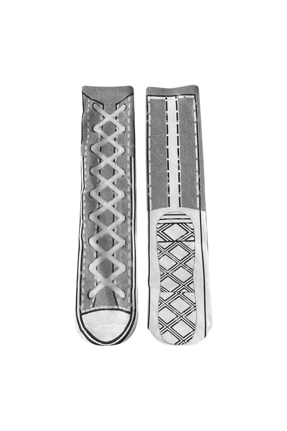 Double-sided Printed Socks,Simulation Canvas Shoes and Socks,Funny Novelty Canvas Shoes Stockings for Men and Women