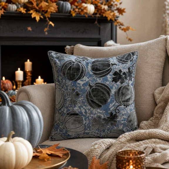 ddioayh Clearance Fall Pumpkin Throw Pillow, Decorative Cushion with Bloom and Berry Accents for Couch Sofa Bed, Autumn Home Decor