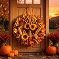 thumbnail image 1 of ddioayh Clearance Harvest Wreath for Front Door, Fall Artificial Foliage Wreath for Porch Wall and Entryway, Autumn Thanksgiving Decor, 1 of 6