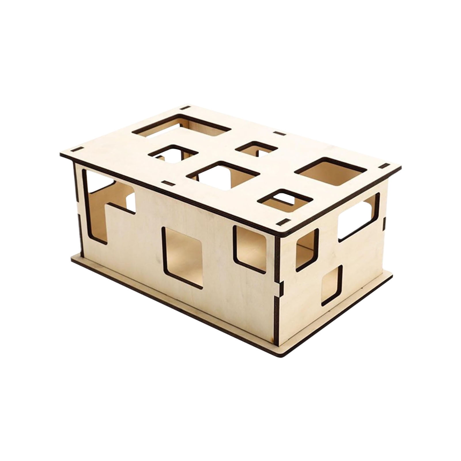 ddioayh Interactive Cat Puzzle Toy,Removable Wooden Porous,Educational Toy Box,Wooden Mental Stimulation Play Box for Indoor Cats Kittens,Interactive Scratching Boards Relieve Boredom