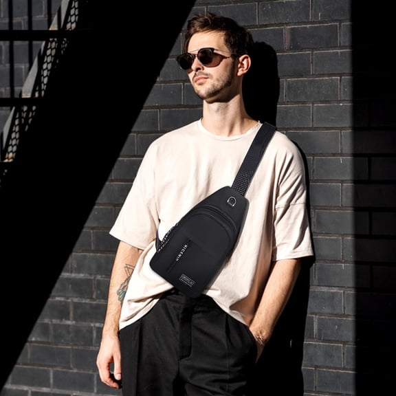 ddioayh Men's Chest Canvas Leisure Sports Small Backpack Oxford Cloth Single Shoulder Messenger Bag