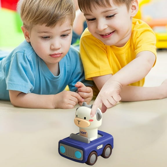 ddioayh Push and Go Character Race Car Toy for Toddlers with 360 Degree Rotating,Head Soft Rubber Wheels and Strong for Interactive Play
