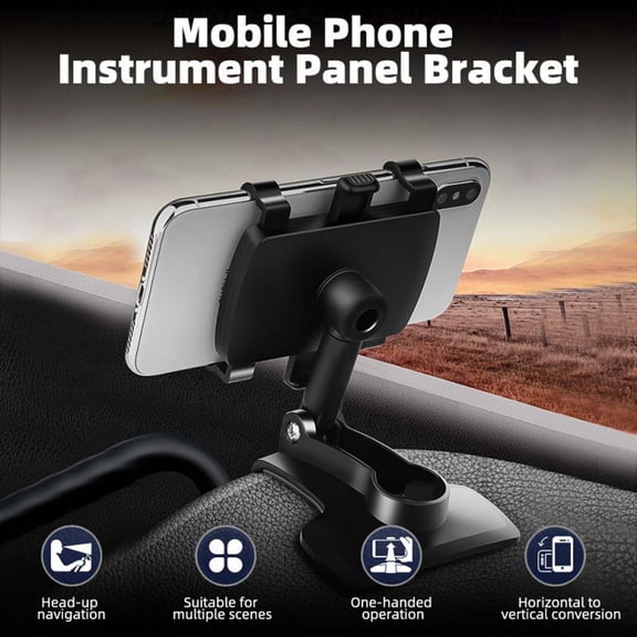 ddioayh (The Safest)3-in-1 Car Dashboard Phone Clip Holder,360 Degree Rotation Dash Multifunctional Car Dashboard Mobile Phone Holder Mount Stand Compatible with 4-7 Inch Smartphones