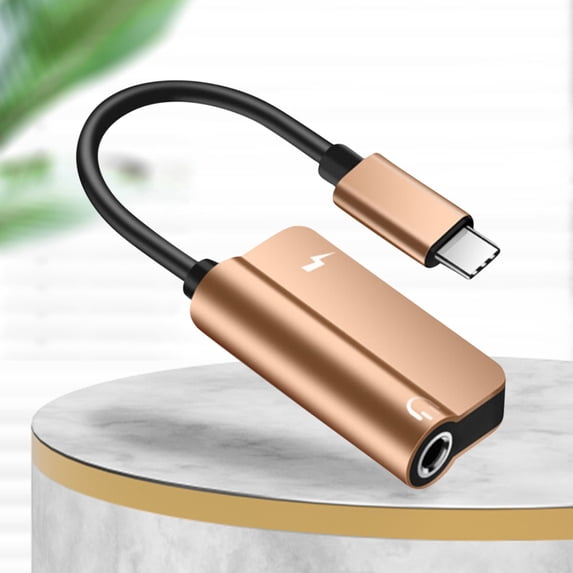 ddioayh USB C to 3.5mm Headphone Splitter Adapter,2-in-1 Type C to Aux Audio Jack with Fast Charging Port Dongle