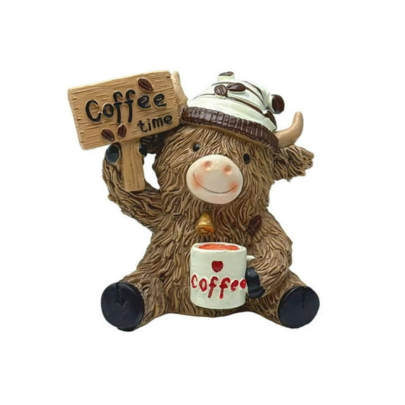 ddioayh Coffee-Themed Resin Ornament Handcrafted Sculpture for Home and Office Decor