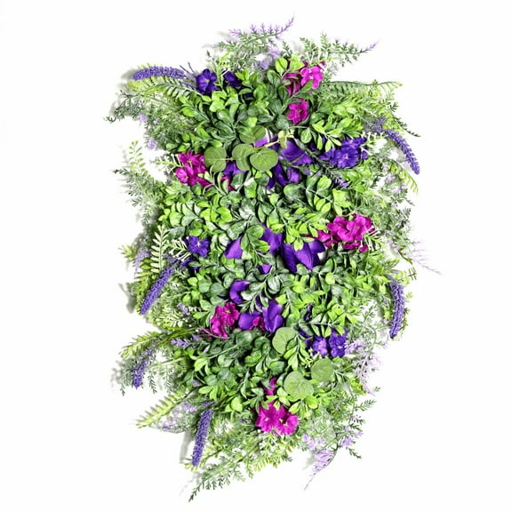 ddioayh Colorful Tulip Floral Wreath for Spring Summer Front Door Decor Home Welcome Garland with Vibrant Artificial Flowers