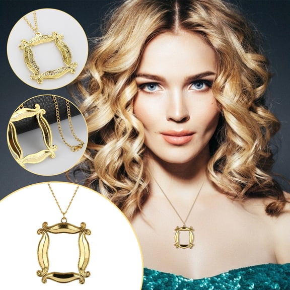 ddioayh Commemorative Photo Frame Necklace for Women Memorial Jewelry with Alloy Chain and Pearl Accents for Wedding Party Gift