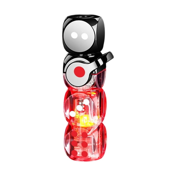 ddioayh Creative Transparent Dice Windproof Lighter Toy - LED Multicolor Green Flame Refillable Lighter